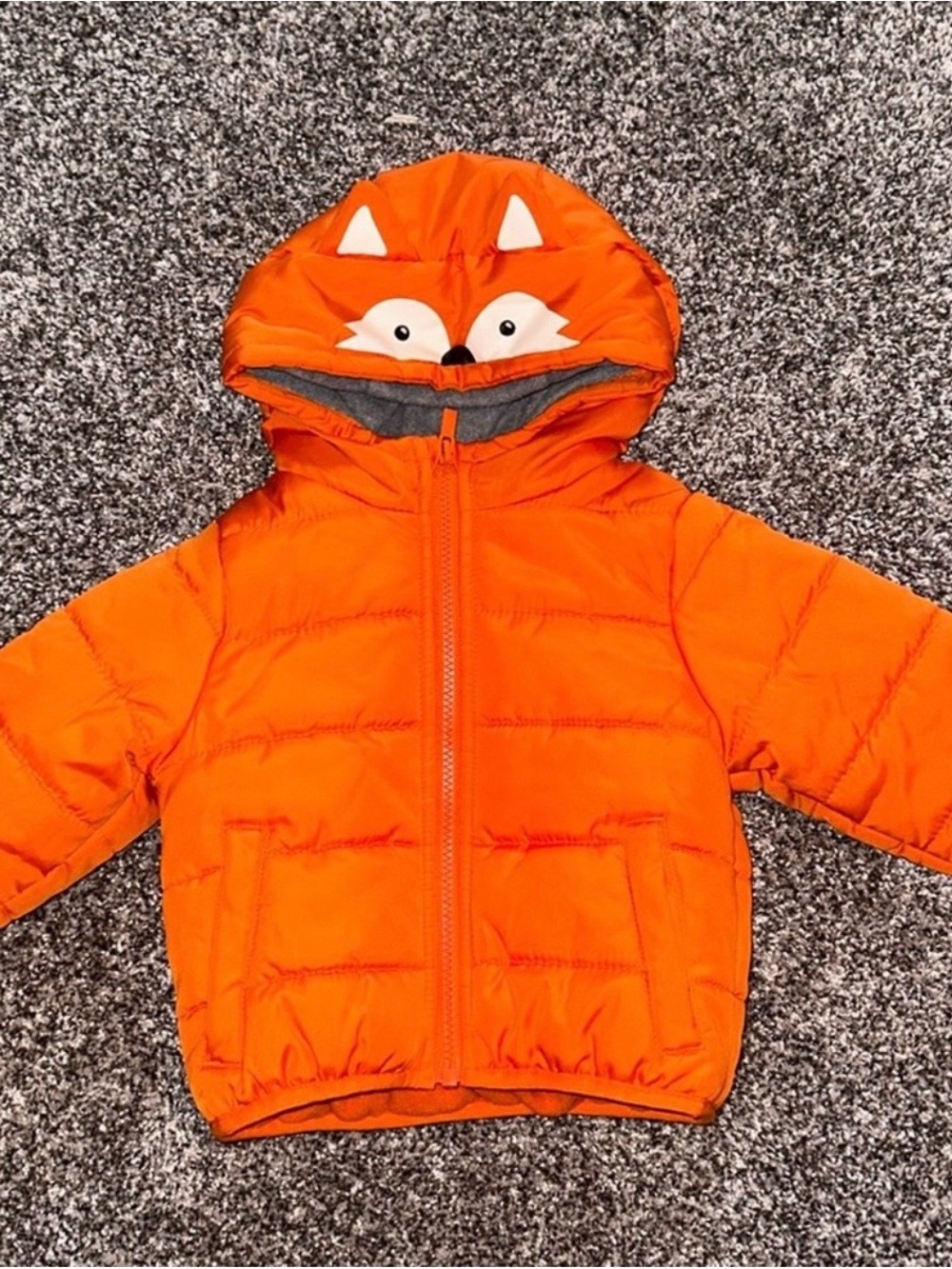 Carter's Bright Orange Fox Hooded Puffer Jacket